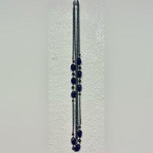 George Black & Purple Multi-strand Beaded Necklace
